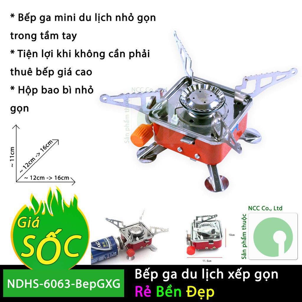 BẾP GA MINI DU LỊCH 𝙎𝙄𝙀̂𝙐 𝙃𝙊𝙏 SIÊU NHỎ GỌN XẾP GỌN ĐƯỢC BẢO HÀNH 6 THÁNG