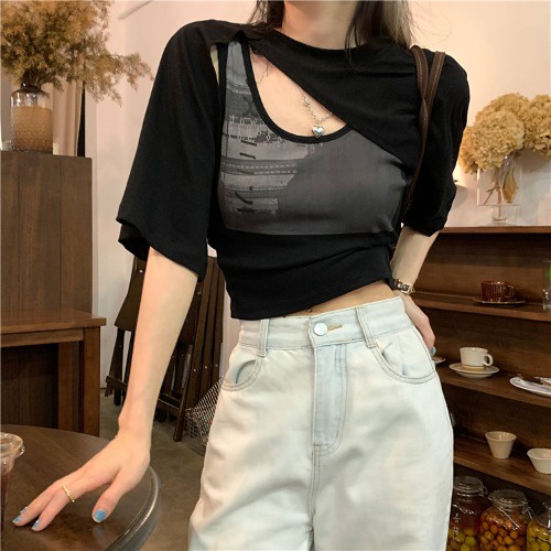 Áo hai dây + áo khoác ngoài cao cấp phong cách sang trọng cho nữ COZOK