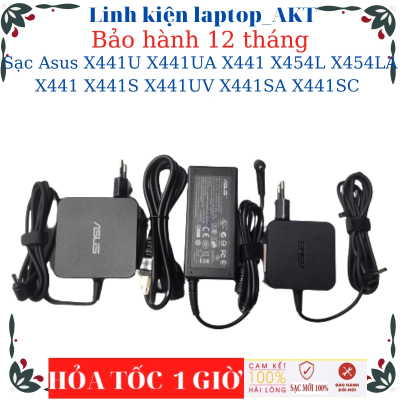 Sạc laptop Asus X441U X441UA X441 X441 X441S X441UV X441SA X441SC Sạc Asus 19V-2.37A/3.42A-45W/65W chân nhỏ