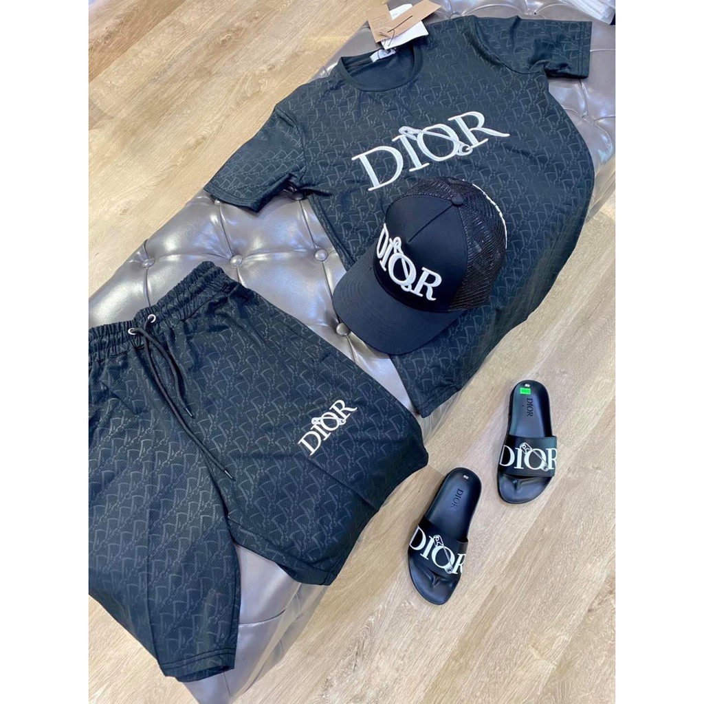 [𝐅𝐑𝐄𝐄 𝐒𝐇𝐈𝐏] Bộ hè Dior logo 2 mặt, bộ thể thao nam Dior, Bộ cộc nam