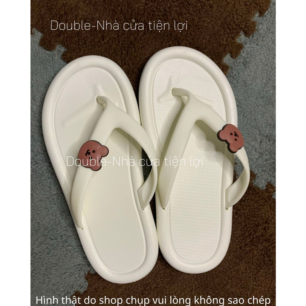 Dép xỏ ngón nữ phong cách mới, cực xinh xắn điểm nhấn chú gấu nhỏ xinh