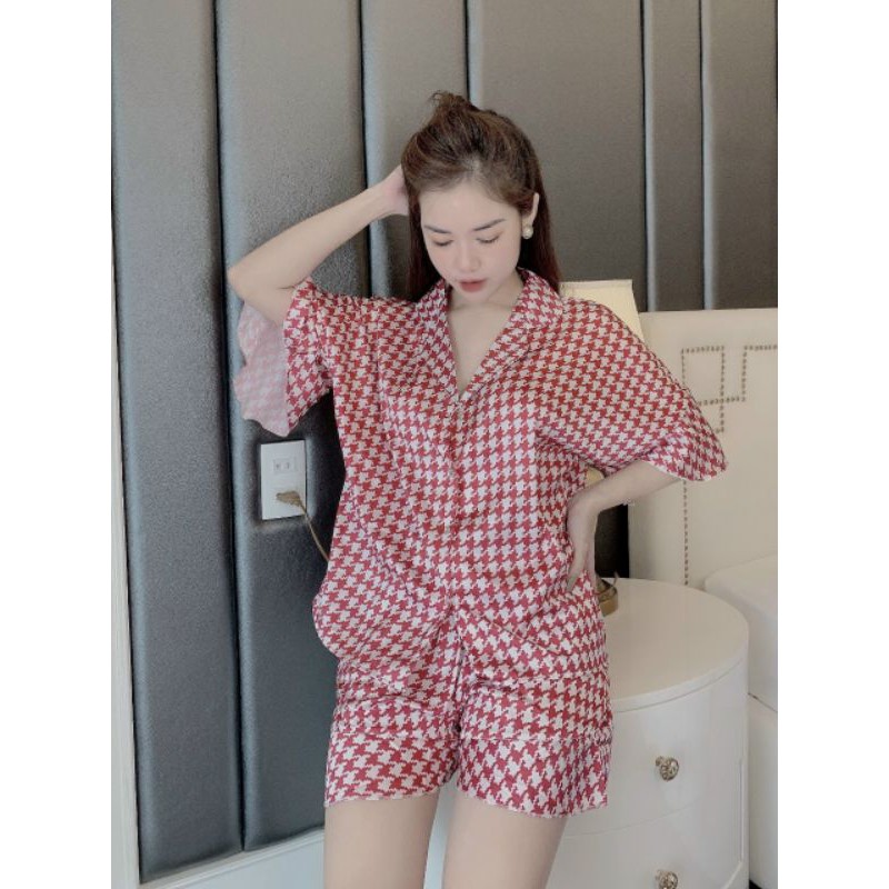 Đồ bộ Pijama - Chất liệu lụa LATIN cao cấp mác Victoria bigsize 45-70kg - Bộ đùi/ đồ ngủ