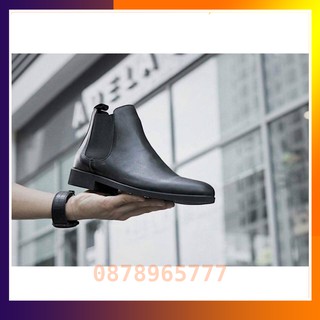 VIDEO - Giày CHELSEA BOOT  NAM - Đế Cao Su Đúc Cao 3cm- B002 Màu Đen.
