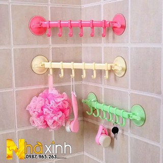 Móc treo nhà tắm hút chân không / Móc treo 6 móc hút chân không