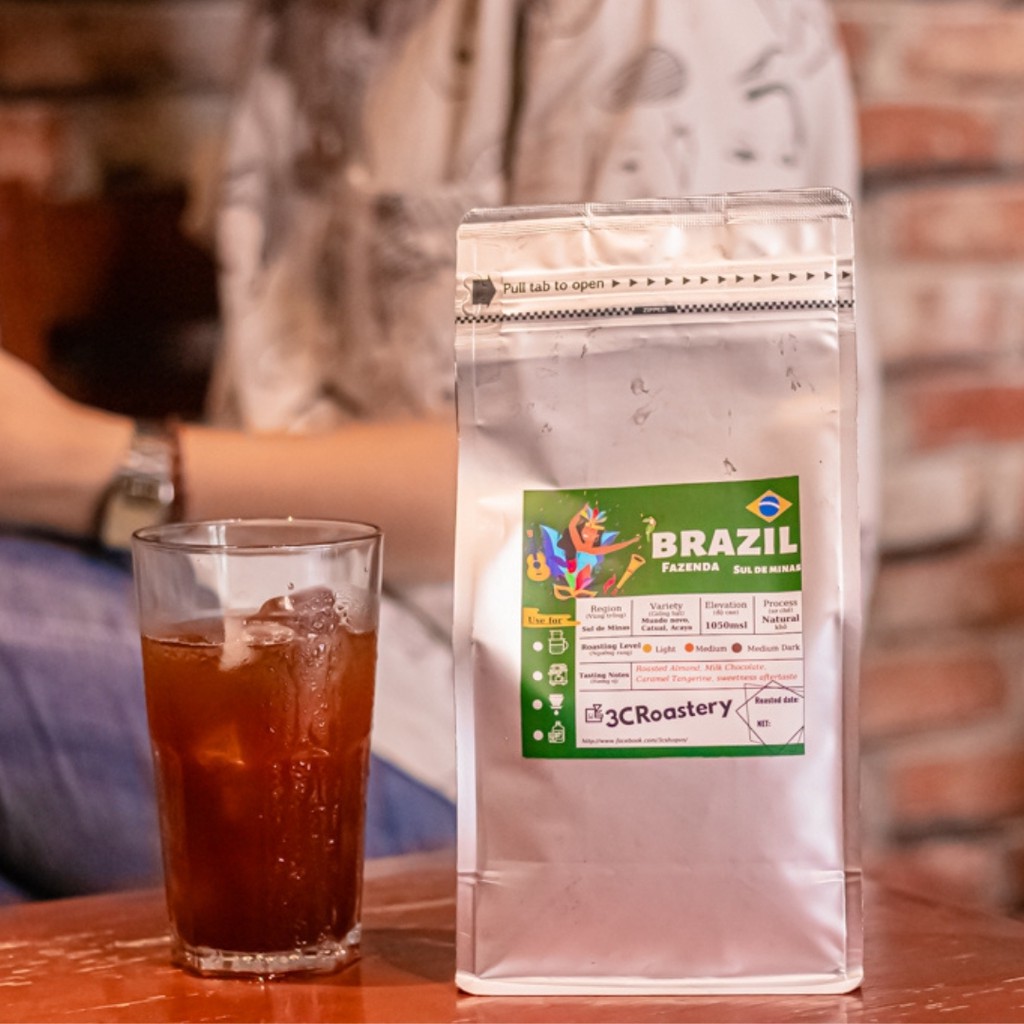 Cà phê Arabica Brazil Fazenda pha espresso 3C Roastery - cà phê rang xay nguyên chất pha espresso, cold brew