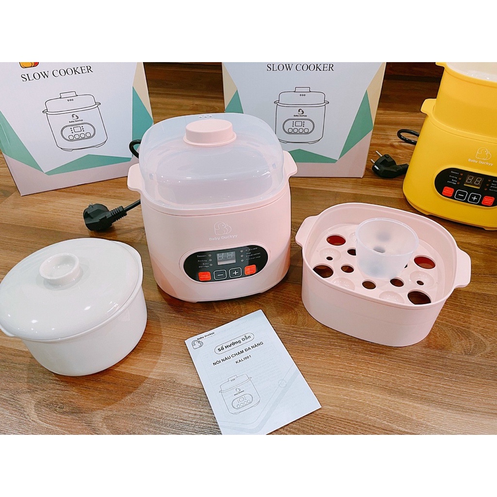 [CHÍNH HÃNG - BẢO HÀNH 12 THÁNG] Nồi Nấu Cháo Chậm Đa Năng BABY DUCKYY 0,8L  Babibu - N