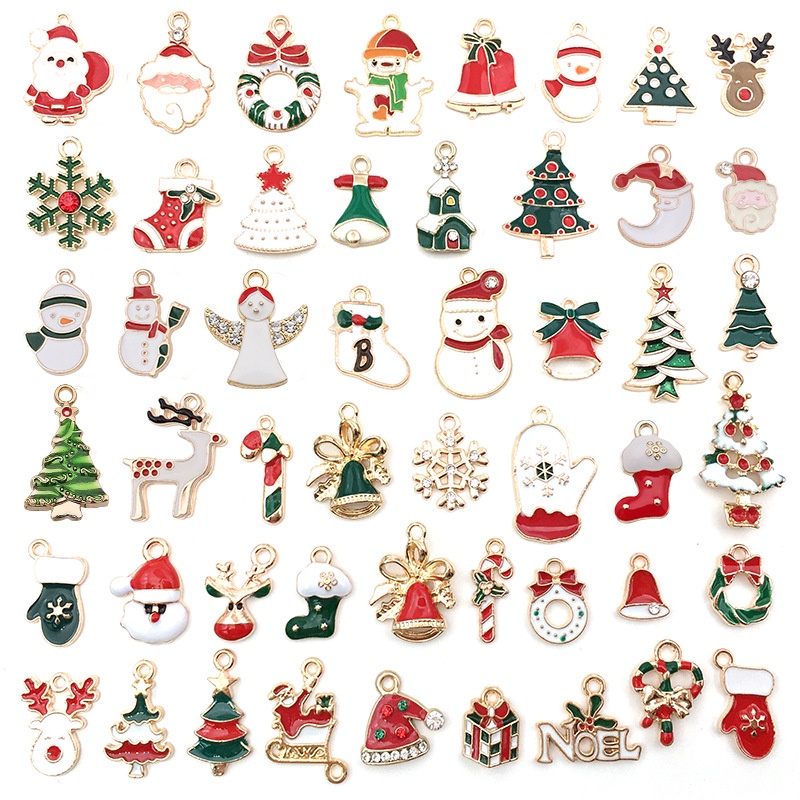 Set 38-50 Mặt Vòng cổ Hình Người Tuyết / Chuông / Tuần Lộc / Ông Già Noel / Cây Thông Giáng Sinh