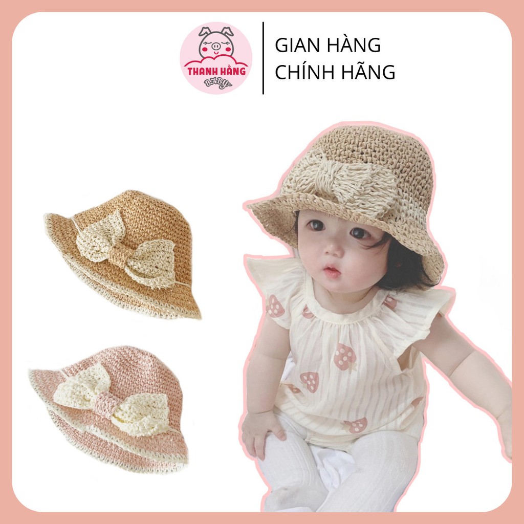 Mũ Cói Trẻ Em Hàn Quốc, Mũ Cói Đi Biển Cho Bé Thanh Hằng Baby 6 Tháng Đến 2 Tuổi