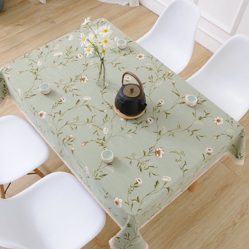 Rẻ và đẹp∈❀✸bàn cà phê vuông, khăn trải bàn, vải cotton và lanh, nhỏ hình chữ nhật in hoa Mỹ dùng trong gia đ