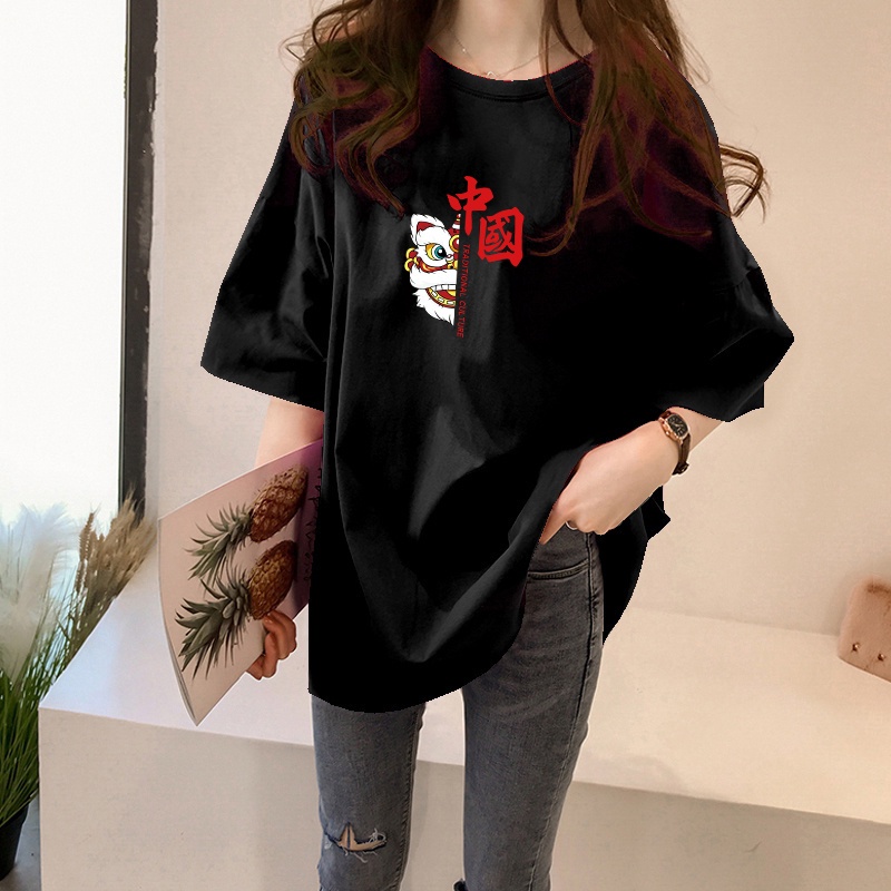 NRVP Áo thun tay ngắn cổ tròn thời trang hè phong cách Trung Hoa 2022 trẻ trung cho nữ