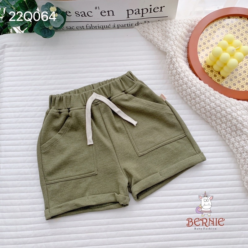 Quần bé trai Bernie túi sườn chất cotton cho bé từ 8-21kg-22Q064