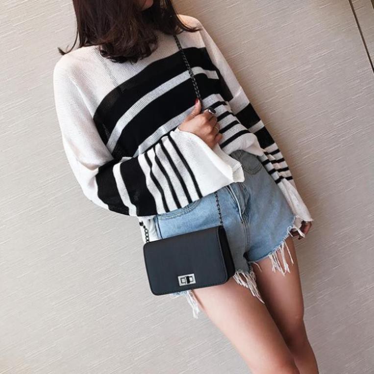 Túi xách nữ dây xích cao cấp da mềm giá rẻ, Túi nữ nhỏ mini đeo chéo hàng hiệu TXN40-C loại 1 AZ1 CV1 | BigBuy360 - bigbuy360.vn