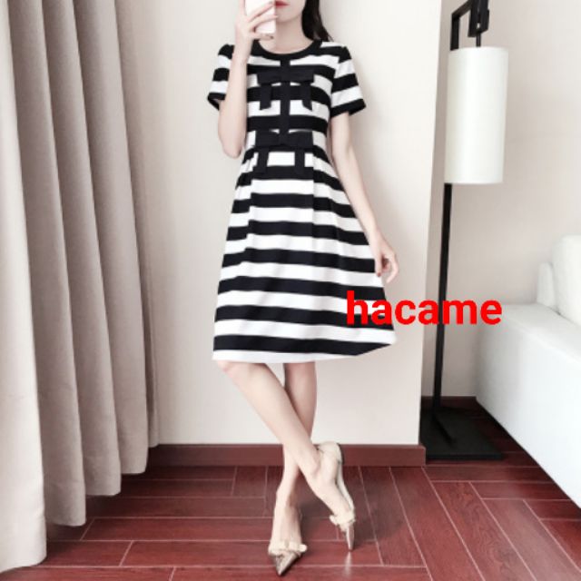 (Thanh lý nghỉ bán) Váy kẻ sọc ngang