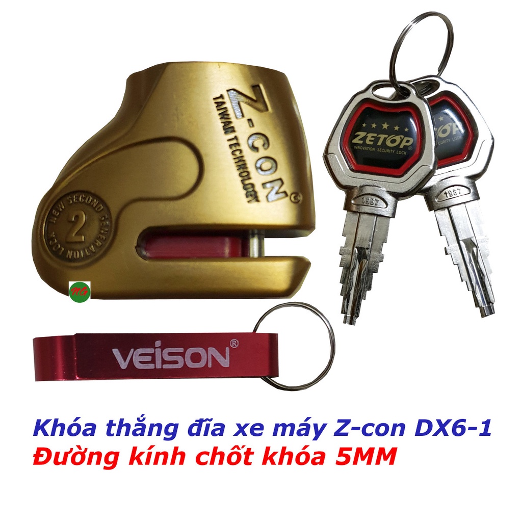 Ổ khóa đĩa xe máy có lưỡi gà Z-con DX6-1