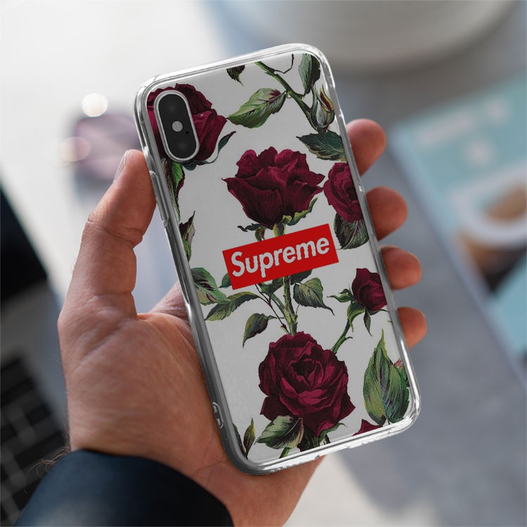Ốp iphonen 12 đẹp XSPORTCASE Supreme hoa cẩm chướng Iphone 7 - Iphone 12 pro max SUPPOD00306