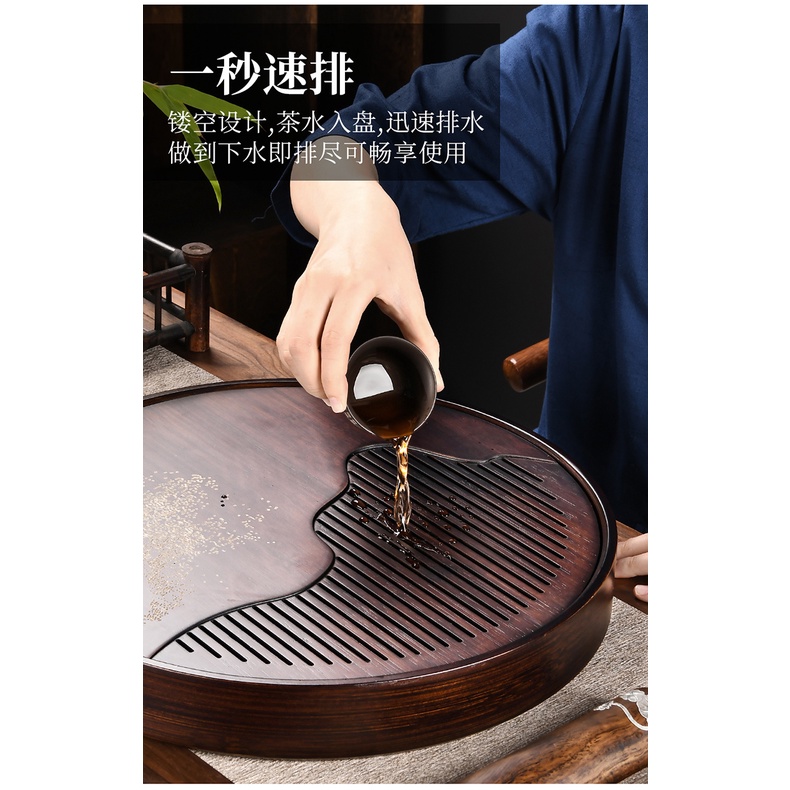Khay uống trà tre hình tròn cao cấp