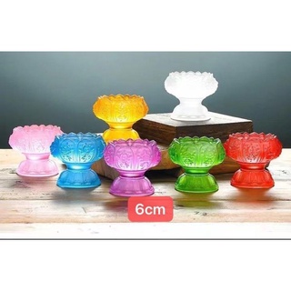 Cốc đựng nến thủy tinh hoa văn 8 cát tường 6cm - 8cm