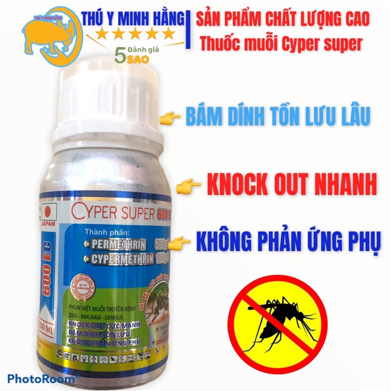 Xịt muỗi và côn trùng ruồi, rán các loại Cyper super 600 EC nhật bản