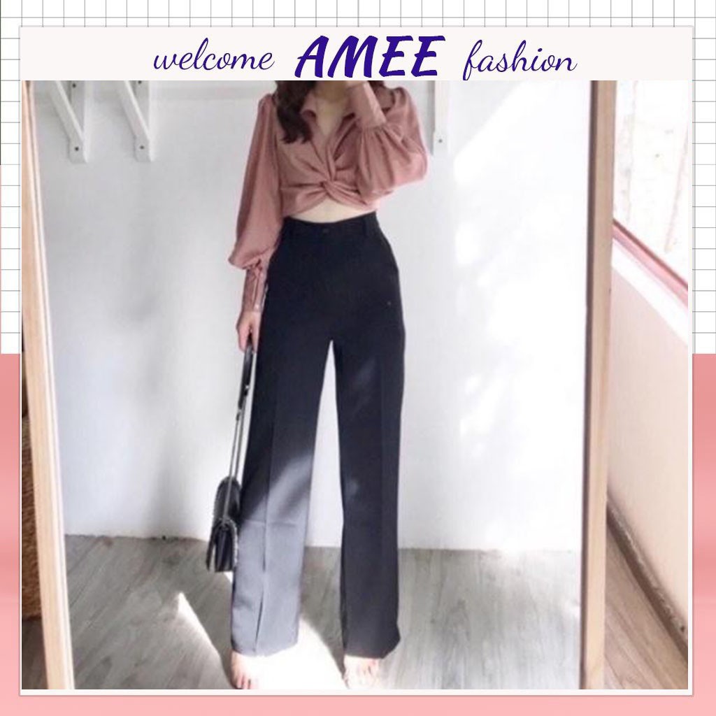 QUẦN ỐNG RỘNG KHOÁ GIỮA CULOTTES SIÊU HOT Amee Fashion