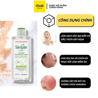 Combo Simple Toner Simple Sữa Rửa Mặt Simple Tẩy Trang Simple