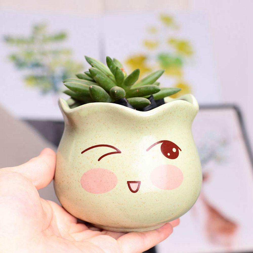 YIYU Chậu Hoa Hình Hoạt Hình Màu Macaron Dùng Trang Trí Văn Phòng / Ban Công / Vườn / Phòng Ngủ