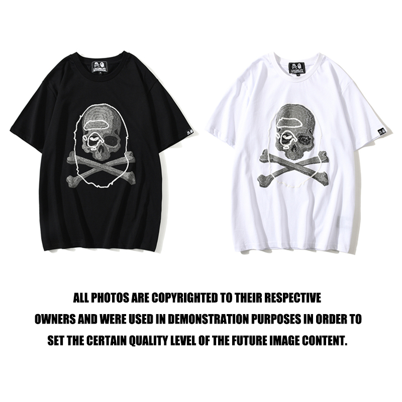 AAPE BAPE Áo Thun Cotton Tay Ngắn In Chữ A Bathing Ape Thời Trang Mùa Hè