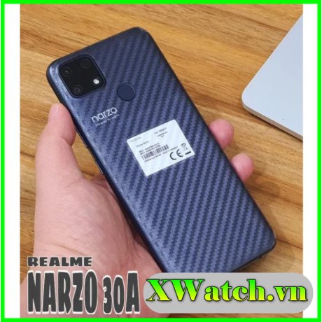 Cường lực Realme Narzo 30A trong suốt , Miếng dán carbon mặt lưng