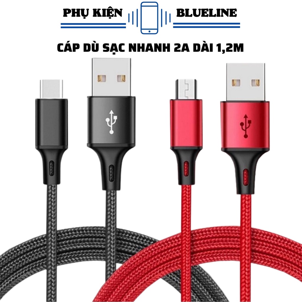 Cáp Dù Sạc Nhanh 2a Dài 1m2 Chân Vuông IPhone, Dây Bền Sạc Ổn Định