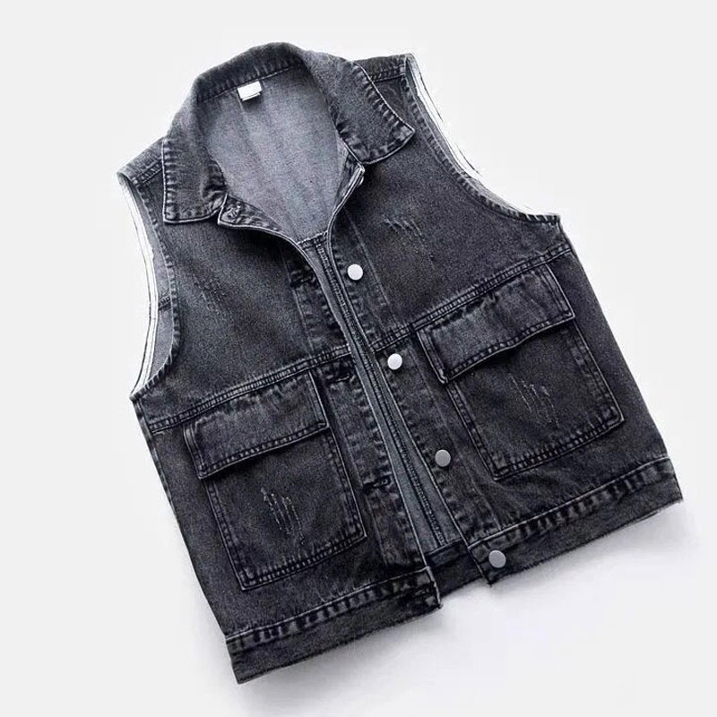 Áo Khoác Denim Sát Nách Dáng Rộng Phối Túi Lớn Đơn Giản Thời Trang Xuân Hè Hàng Mới Dành Cho Bạn Nữ 2021 | BigBuy360 - bigbuy360.vn