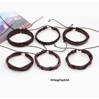 [CB0606] Combo 6 Vòng Tay Da Cá Tính HCM