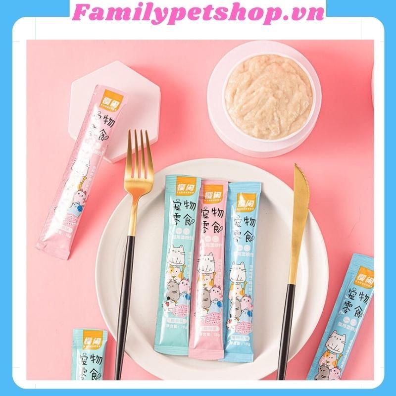 Combo 100 cây súp thưởng cho mèo Shizuka thanh 15g-familypetshop.vn