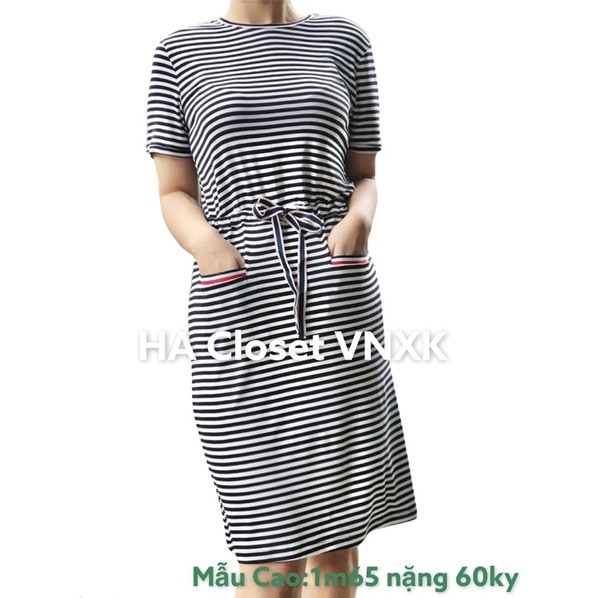 Đầm Thun Kẻ Tôm Mì