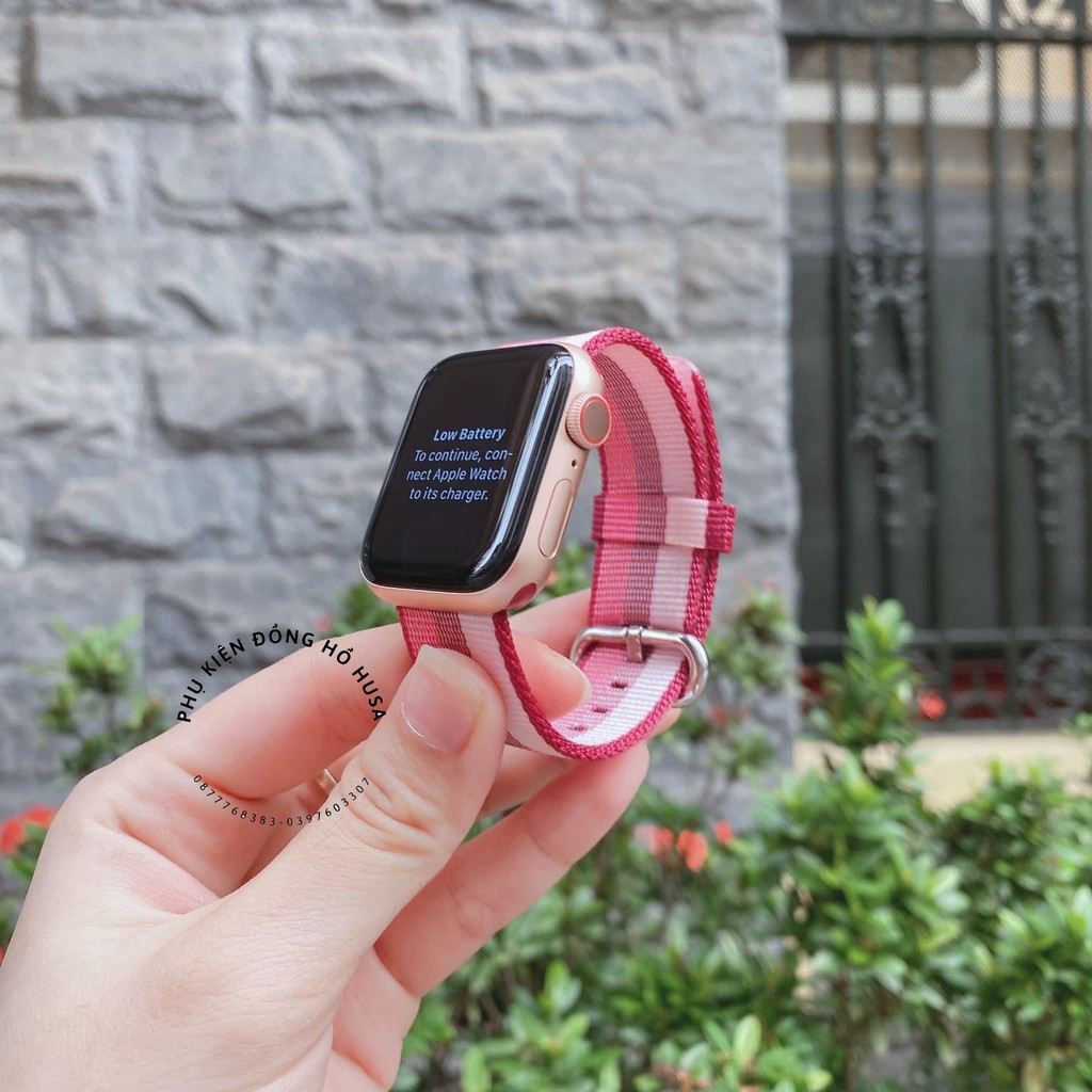 Dây Đeo Nylon Vải Dệt Cài  Khuy cho Apple Watch Series 1/2/3/4/5/6/se  38mm 40mm 42mm 44mm