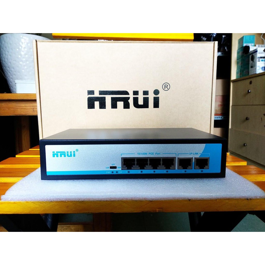 SWITCH POE HRUI CHÍNH HÃNG 6 PORT HR901-AF-42N