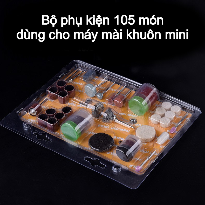 Bộ phụ kiện 105 món cho máy khoan mài khắc đa năng, máy mài khuôn mini