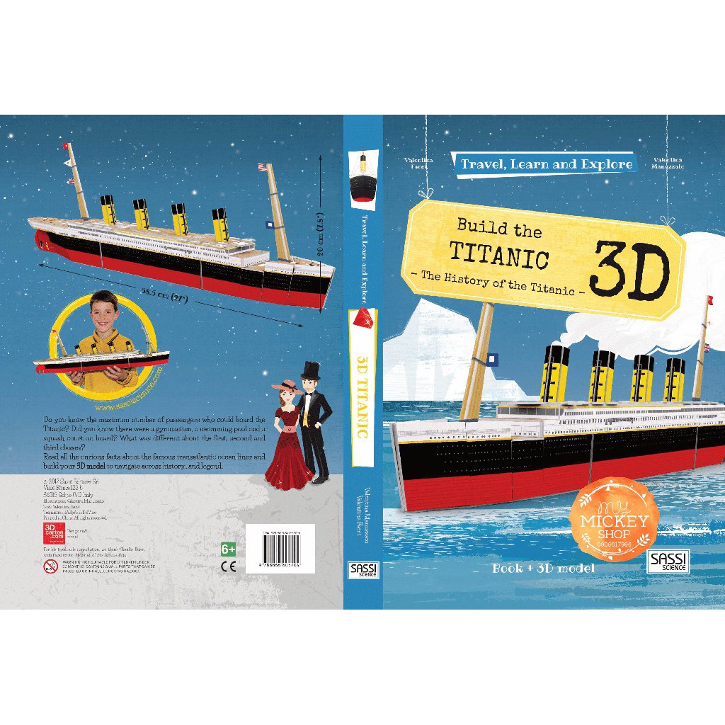 Bộ xếp hình mô hình 3D Thuyền Titanic - SASSI  3D Puzzle BUILD THE TITANIC