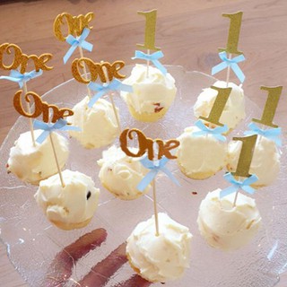 Set 10 que trang trí bánh sinh nhật năm 1 tuổi