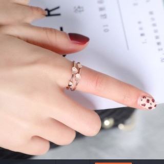 Nhẫn Nữ 4 Trái Tim Titan Ko Đen TT 2241