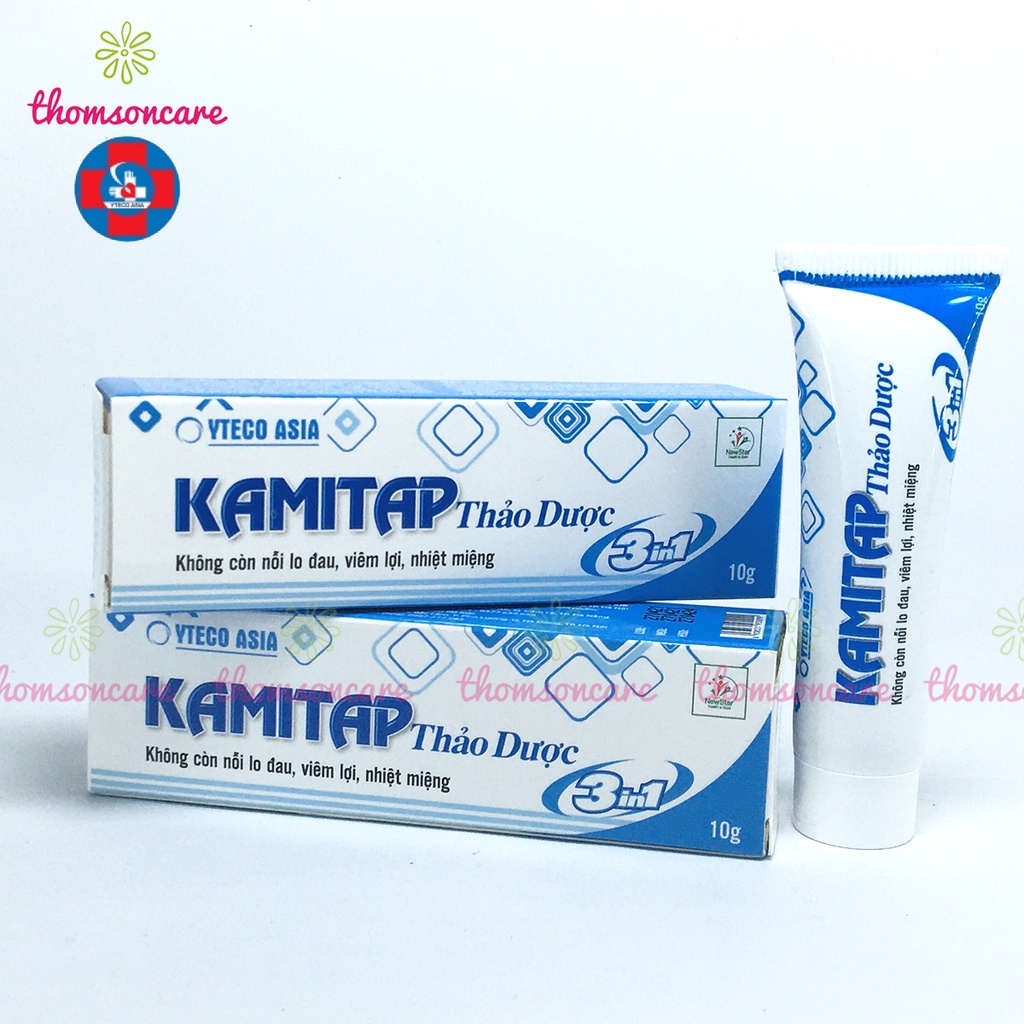 Kem bôi nhiệt miệng từ thảo dược Kamitap - bảo vệ răng lợi, khử mùi hôi Tuýp 10g từ dược liệu thiên nhiên