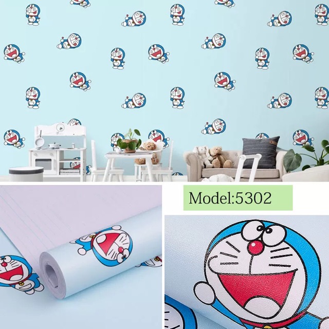 Giấy dán tường doremon - keo sẵn,10M*45cm-decal giấy dán tường