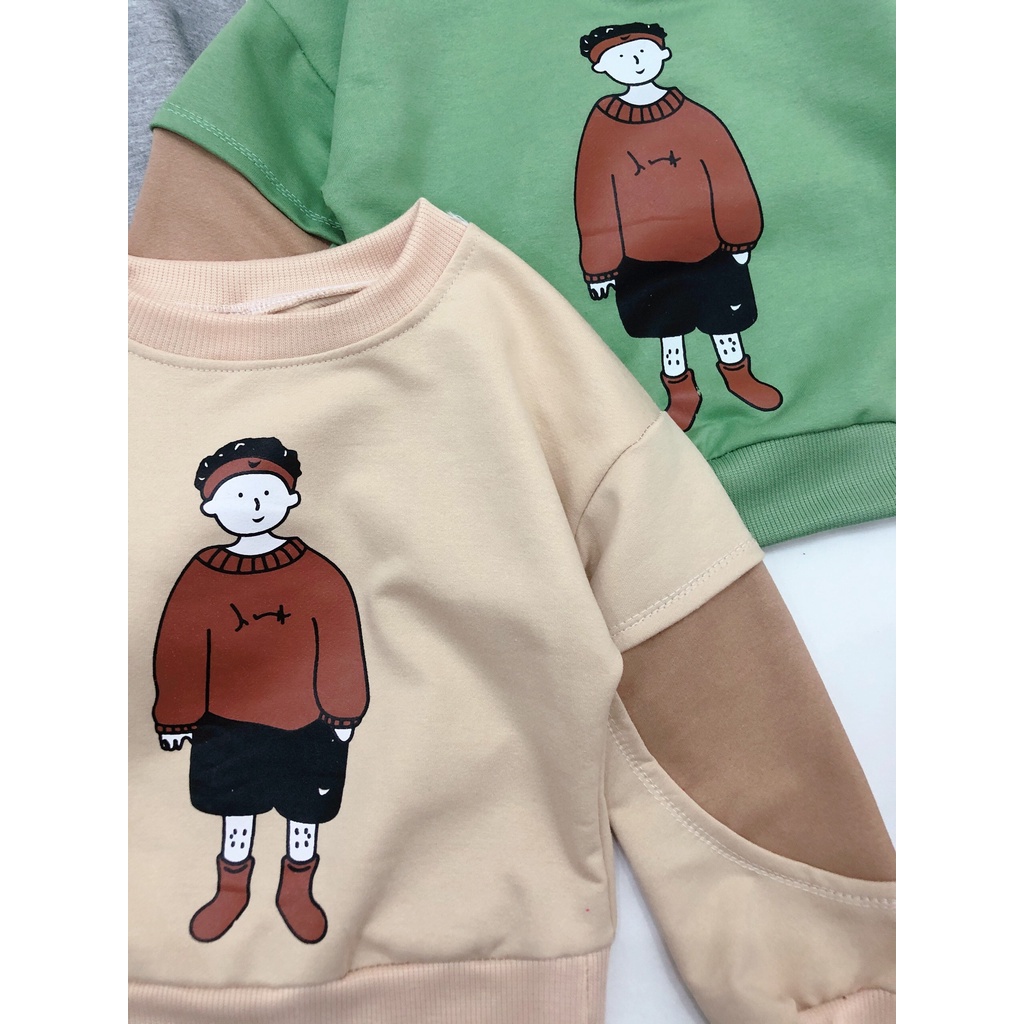 Set đồ thời trang thu đông cho bé trai, bé gái phong cách Hàn Quốc (10-20kg)