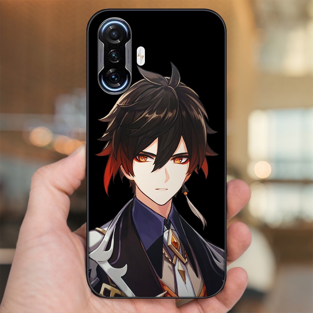 Ốp lưng Xiaomi K40 Gaming viền đen in hình Zhongli Genshin Impact
