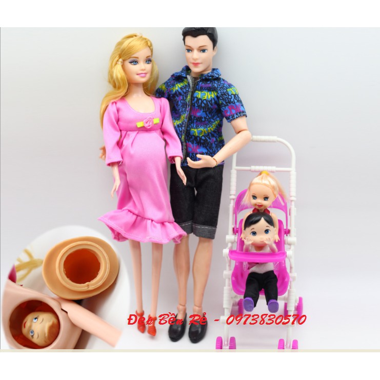 Hộp Quà Tặng Búp Bê Gia Đình Barbie Bầu Hạnh Phúc - GD1