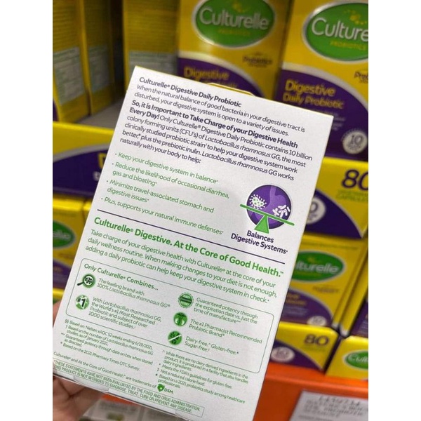 Viên uống hỗ trợ hệ tiêu hóa từ Culturelle Digestive Health Probiotic 80 viên