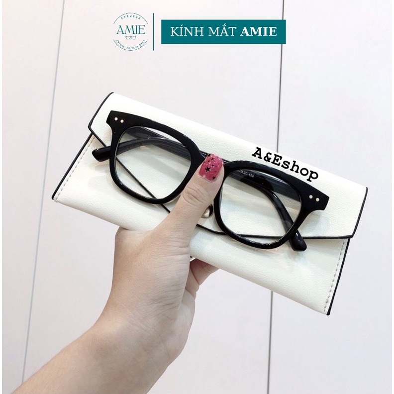 Gọng kính cận chữ V thời trang AMIE Eyewear mắt vuông chất liệu nhựa phong cách Hàn Quốc giả cận nam nữ SST 3331