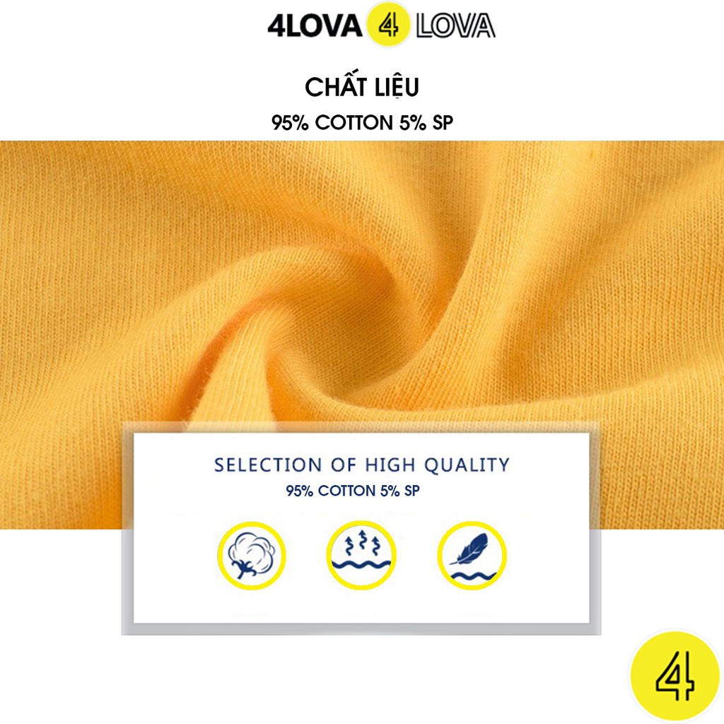 Áo thun cộc tay cho bé trai 4LOVA chất cotton co giãn thoáng mát họa tiết khủng long từ 8 - 36 kg hàng chính hãng