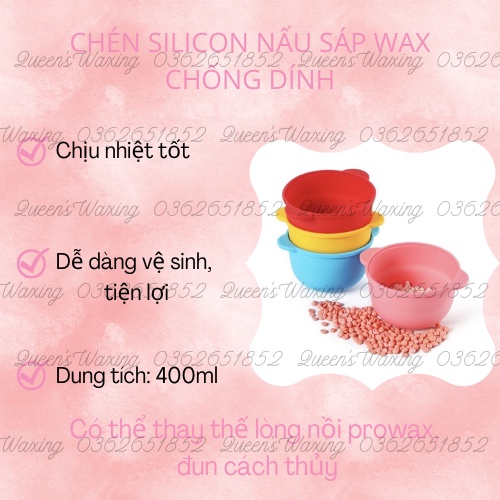 Chén ( Bát ) nấu sáp wax silicon chống dính thay thế lòng nồi pro-wax, đun cách thủy