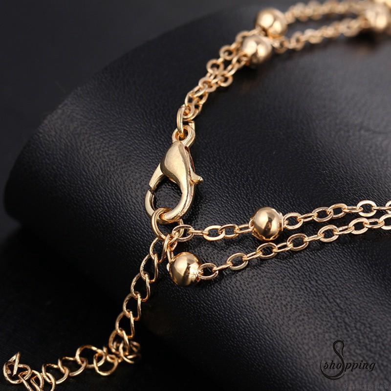 Lắc chân đính ngọc trai phong cách Bohemia cho nữ | BigBuy360 - bigbuy360.vn