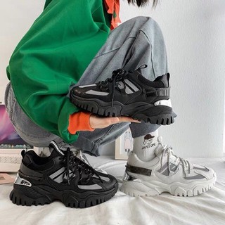 Giày sneaker độn đế Phản quang 2 quai khuy