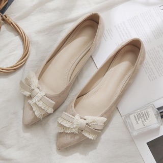 Giày búp bê da lộn nơ vát BIG SIZE 35-42